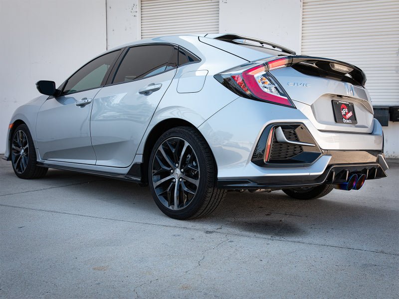 aFe Takeda 3in 304 SS Cat-Back Exhaust System w/Blue Flame Tips Honda Civic Sport L4-1.5L 2017-21 | 49-36624-L - JDMuscleCat Back Exhaust Systemafe49-36624-L