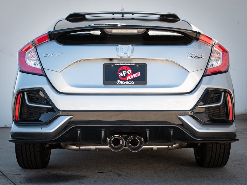 aFe Takeda 3in 304 SS Cat - Back Exhaust System w/Polished Tips Honda Civic Sport L4 - 1.5L 2017 - 21 | 49 - 36624 - P - JDMuscleCat Back Exhaust Systemafe49-36624-P