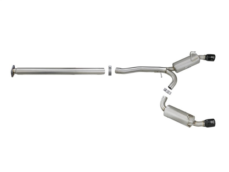 aFe Takeda 3in. to 2.5in. 304 SS Cat-Back Exhaust System Black Tips Mitsubishi Lancer EVO X I4-2.0L 2008-2015 | - JDMuscleCat Back Exhaust Systemafe49-36701-B