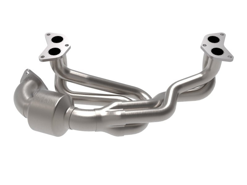 aFe Twisted Steel 304 Stainless Steel Header w/ Cat 13 - 19 Subaru Outback H4 - 2.4L - JDMuscleNon - Categorizedafe48-36804-HC