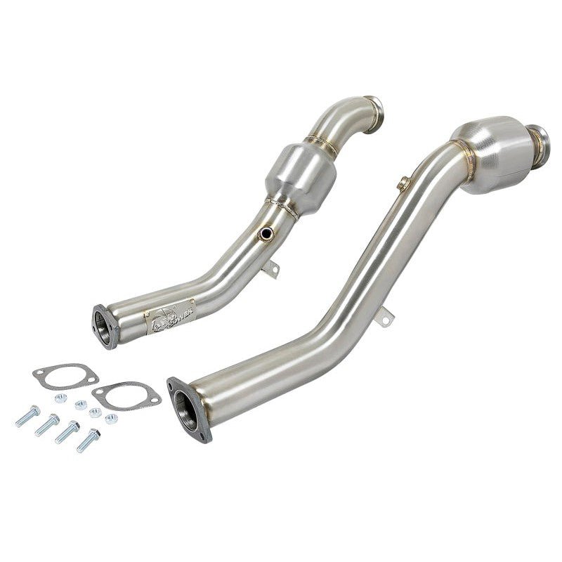 aFe Twisted Steel Down Pipe Street Series 16-18 Infiniti Q50 / Q60 V6-3.0L | tt - JDMuscleFront Pipes and Downpipes / J-Pipesafe48-36110-HC