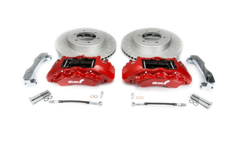 Alcon Front Brake Upgrade Kit w/ 17in+ Wheels 352x30mm Rotors 6 - Piston Red Calipers Toyota Tacoma 2016+ |BKF1551G58 - JDMuscleBrake KitsalcBKF1551G58