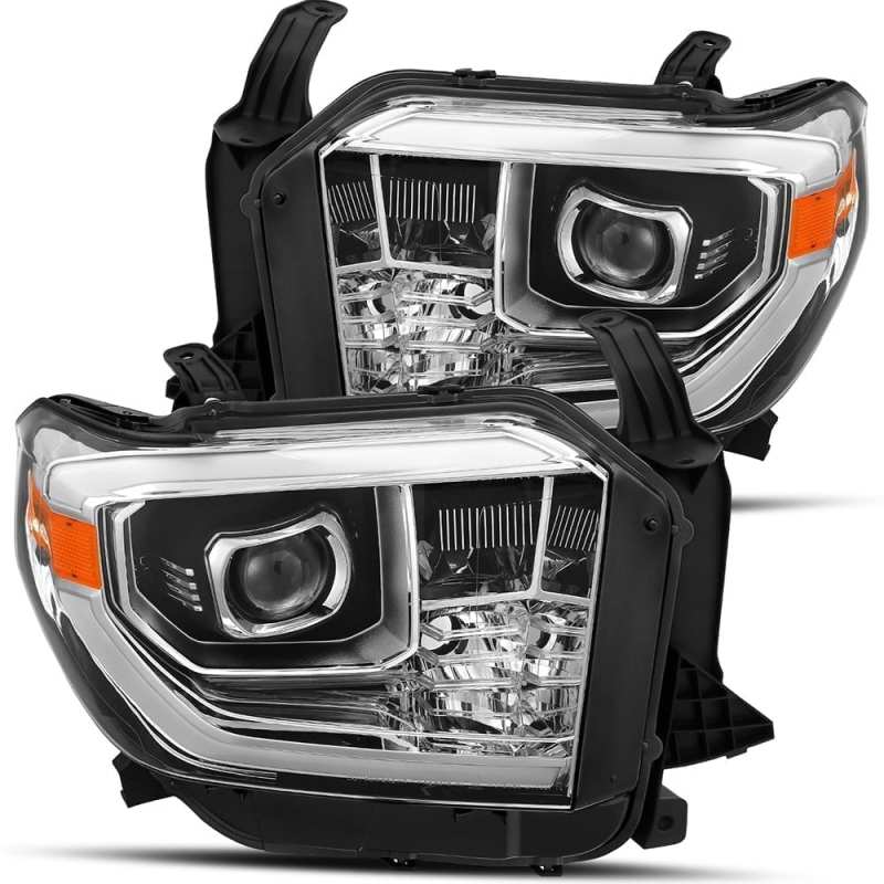 AlphaRex 14 - 19 Tundra Projector Headlight PRO - Series Chrome Black | Plank Style, W/Activ Light Arx880798 - JDMuscleHeadlightsarx880798