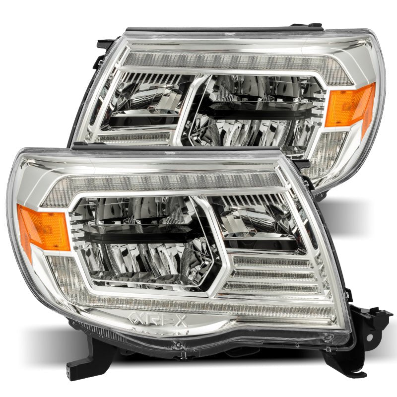 AlphaRex LUXX Crystal Headlights Plank Style Chrome w/Activation Light/DRL Toyota Tacoma 2005 - 2011 | 880734 - JDMuscleHeadlightsarx880734