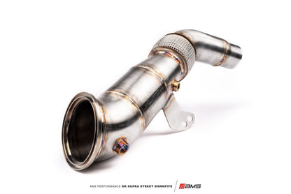 AMS Performance Street Downpipe w/ Ultra High Flow GESI Catalytic Converter MKV A90 2020+ Toyota Supra | AMS380500012 - JDMuscleFront Pipes and Downpipes / J-PipesAMSAMS.38.05.0001-2