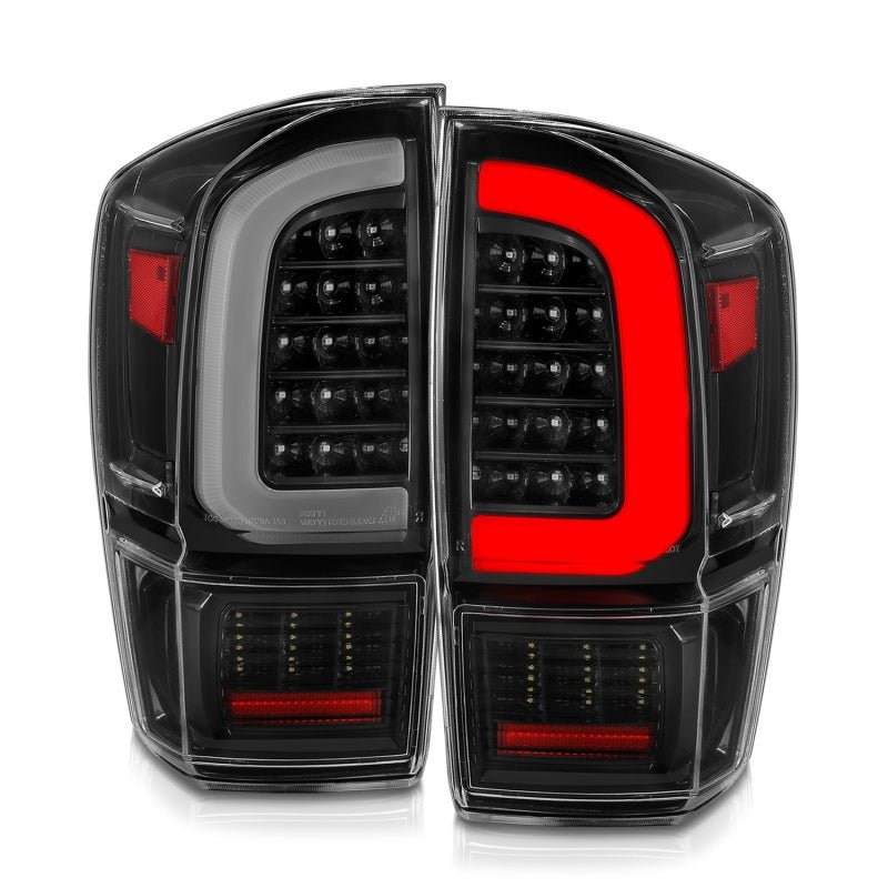 ANZO [16 - 20 Tacoma] LED Tail Lights w/ Light Bar Sequential Black Housing & Clear Lens | 311400 - JDMuscleTail Lightsanz311400