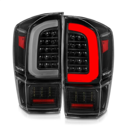 ANZO [16 - 20 Tacoma] LED Tail Lights w/ Light Bar Sequential Black Housing & Clear Lens | 311400 - JDMuscleTail Lightsanz311400