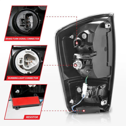 ANZO [16 - 20 Tacoma] LED Tail Lights w/ Light Bar Sequential Black Housing & Clear Lens | 311400 - JDMuscleTail Lightsanz311400