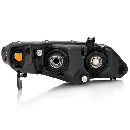 ANZO 4 Door Crystal Headlight Black Amber Honda Civic 4 2006 - 2011 | 121547 - JDMuscleHeadlightsanz121547