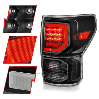 ANZO Full LED Tailights Black Housing Clear Lens G2 Toyota Tundra 2007 - 2013 | 311386 - JDMuscleTail Lightsanz311386