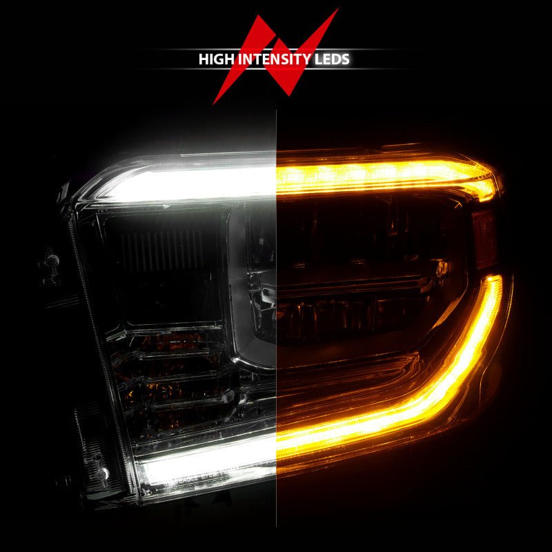 ANZO LED Crystal Headlights w/ Switchback Chrome Housing w/ DRL Toyota Tundra 2014 - 2017 | 111532 - JDMuscleHeadlightsanz111532