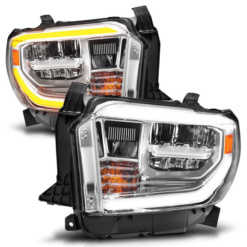 ANZO LED Crystal Headlights w/ Switchback Chrome Housing w/ DRL Toyota Tundra 2014 - 2017 | 111532 - JDMuscleHeadlightsanz111532