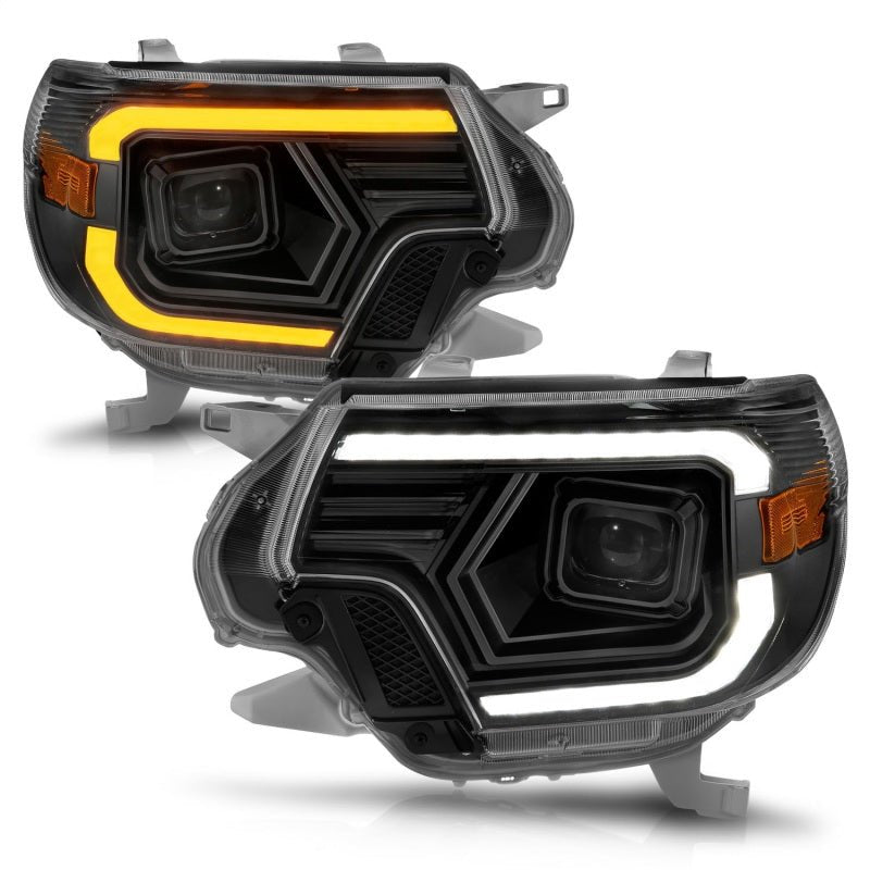 ANZO LED Projector Headlights w/ Light Bar Switchback Black Housing Toyota Tacoma 2012 - 2015 | 111556 - JDMuscleHeadlight Projectorsanz111556