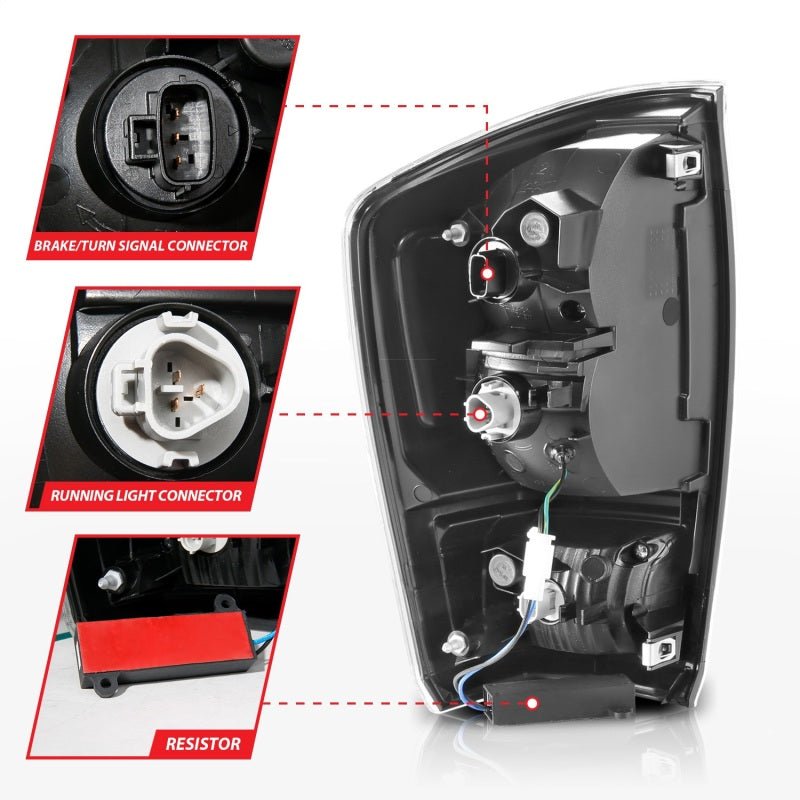 ANZO LED Tail Lights w/ Light Bar Sequential Black Housing & Smoke Lens Toyota Tacoma 2016 - 2020 | 311401 - JDMuscleTail Lightsanz311401