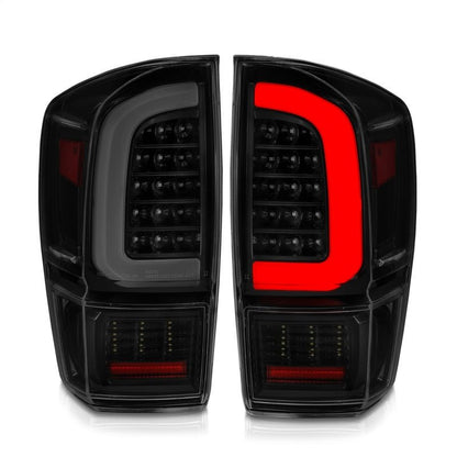 ANZO LED Tail Lights w/ Light Bar Sequential Black Housing & Smoke Lens Toyota Tacoma 2016 - 2020 | 311401 - JDMuscleTail Lightsanz311401