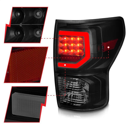 ANZO LED Tailights Black Housing Smoke Lens G2 Toyota Tundra 2007 - 2013 | 311387 - JDMuscleTail Lightsanz311387