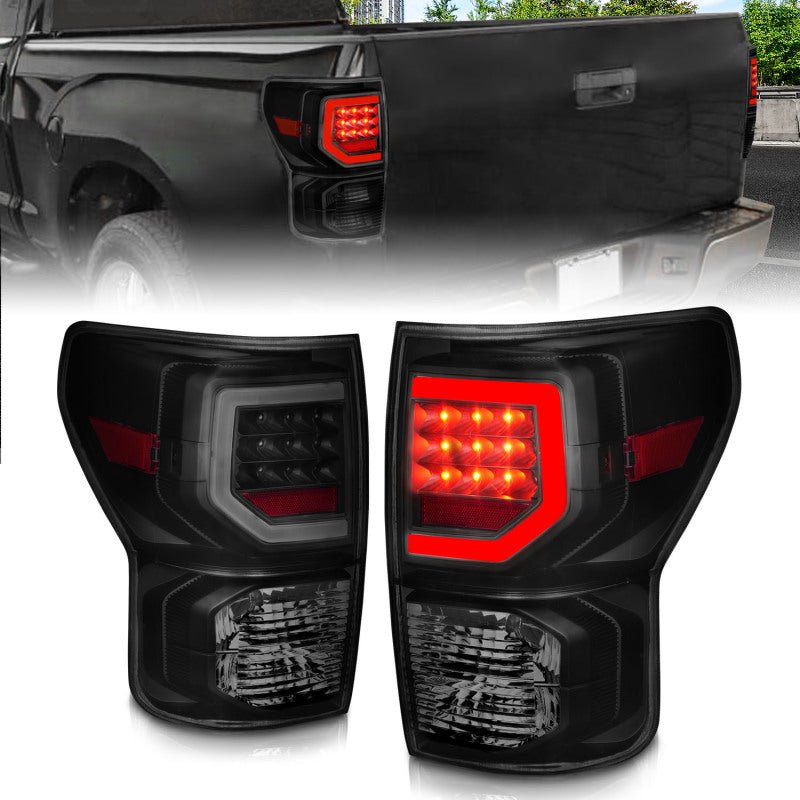 ANZO LED Tailights Black Housing Smoke Lens G2 Toyota Tundra 2007 - 2013 | 311387 - JDMuscleTail Lightsanz311387