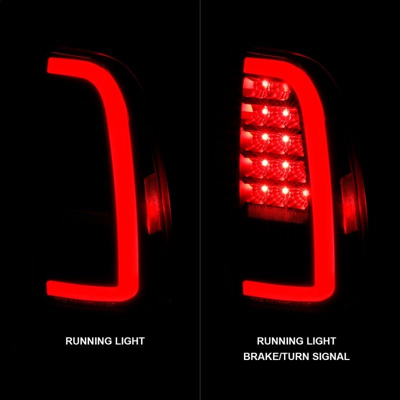 ANZO LED Taillights w/ Light Bar Black Housing Clear Lens Toyota Tundra 2000 - 2006 | 311411 - JDMuscleTail Lightsanz311411