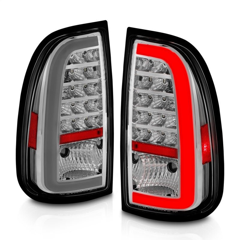 ANZO LED Taillights w/ Light Bar Chrome Housing Clear Lens Toyota Tundra 2000 - 2006 | 311413 - JDMuscleTail Lightsanz311413