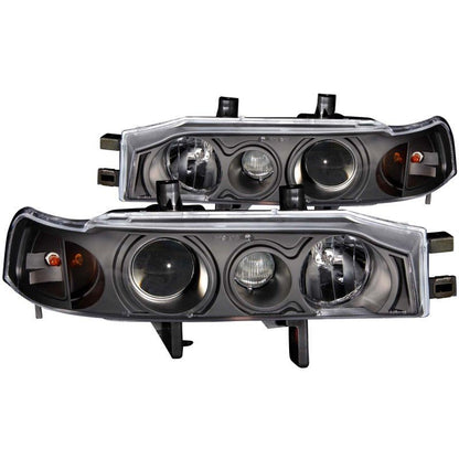ANZO Projector Headlights w/ Halo Black 1pc Honda Accord 1990 - 1993 | 121048 - JDMuscleHeadlight Projectorsanz121048