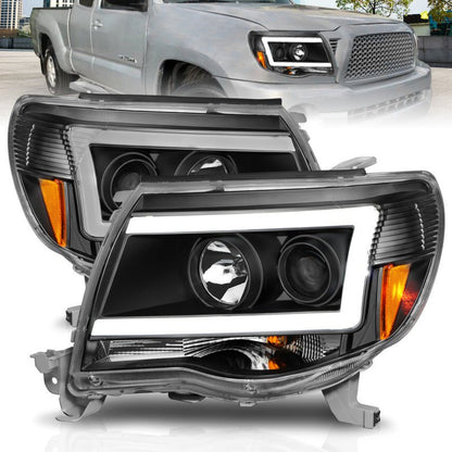 ANZO Projector Light Bar Style Headlights w/ C Light Bar Toyota Tacoma 2005 - 2009 | 111517 - JDMuscleHeadlight Projectorsanz111517