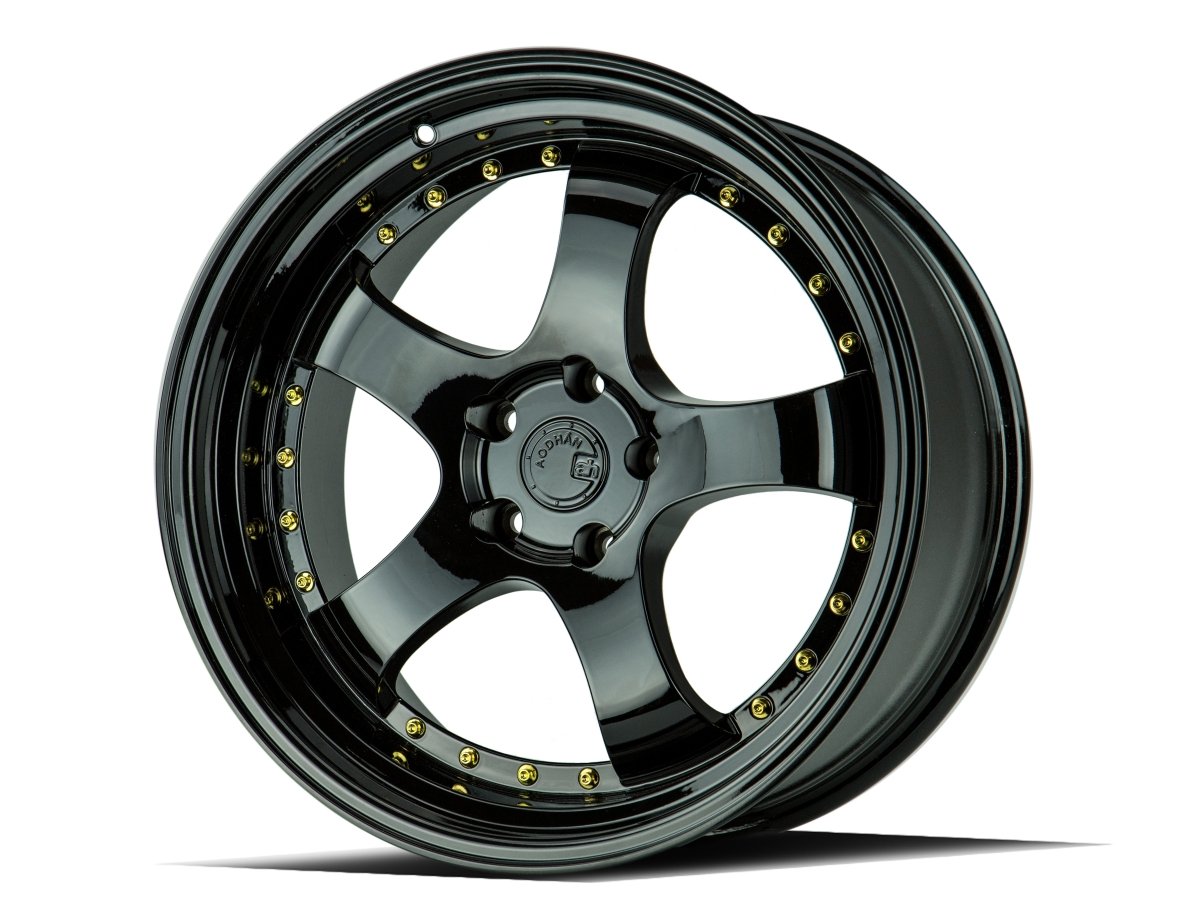 Aodhan AH03 - JDMuscleWheelsAODAH0318955114330FB18x9.55x114.3 +30Golss Black ( Gold Rivet