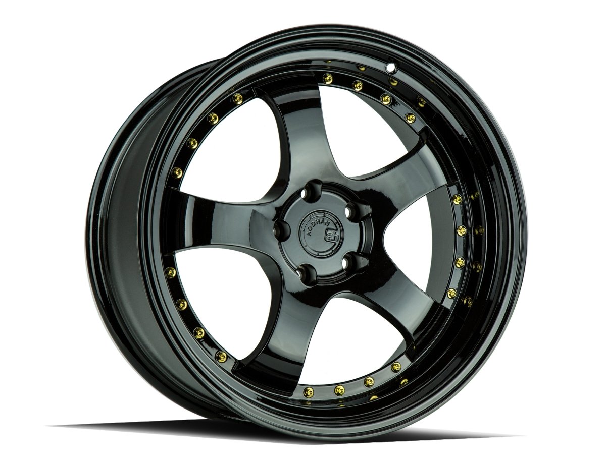Aodhan AH03 - JDMuscleWheelsAODAH0315804100114320FB15x84x100/114.3 +20Golss Black ( Gold Rivet