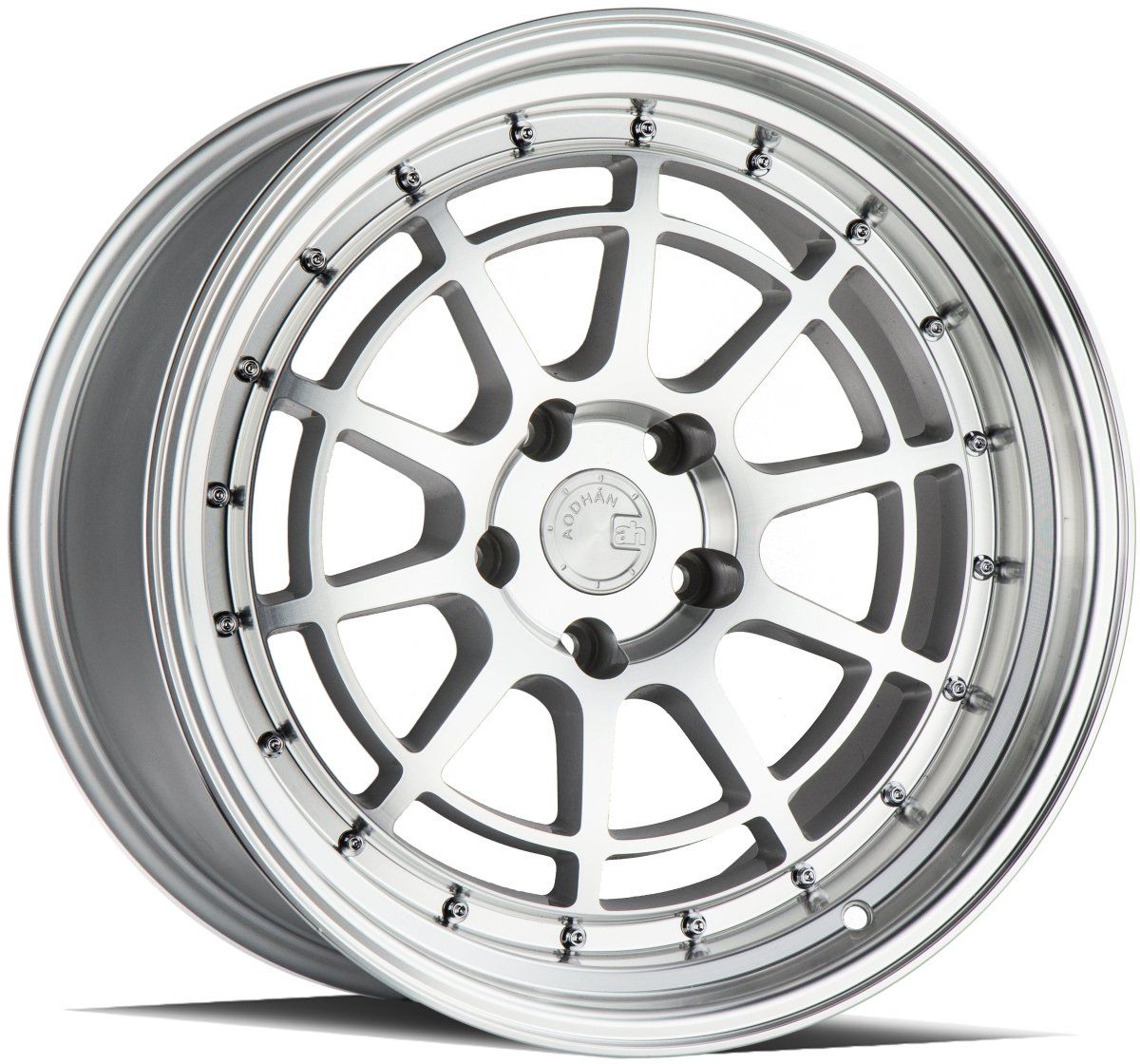 Aodhan AH04 - JDMuscleWheelsAODAH0415804100114320SML15x84x100/114.3 +20Silver Machined Face