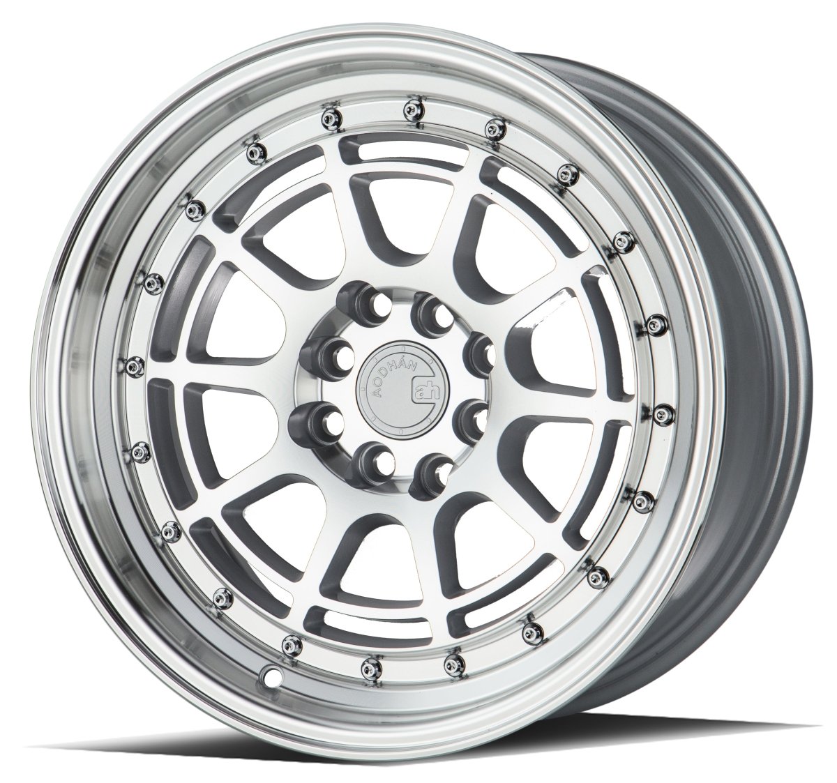 Aodhan AH04 - JDMuscleWheelsAODAH0416804100114315SML16x84x100/114.3 +15Silver Machined Face