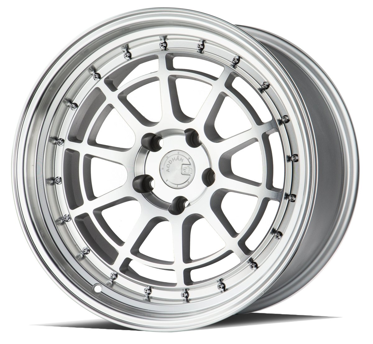 Aodhan AH04 - JDMuscleWheelsAODAH0418955114330SMF18x9.55x114.3 +30Silver Machined Face