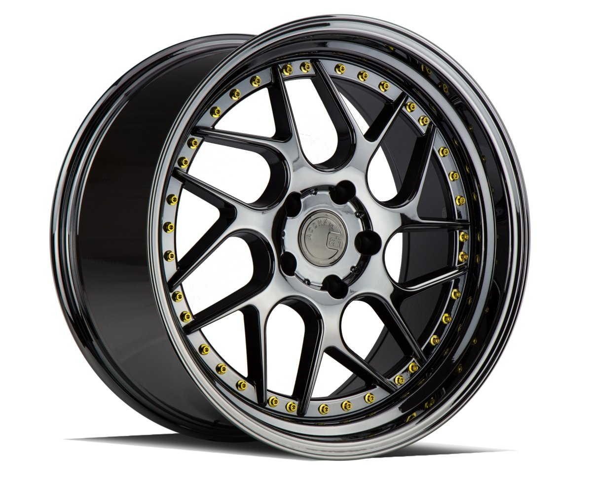 Aodhan DS01 - JDMuscleWheelsAODDS11885510035GBGR18x8.55x100 +35Gloss Black (Gold Rivet)