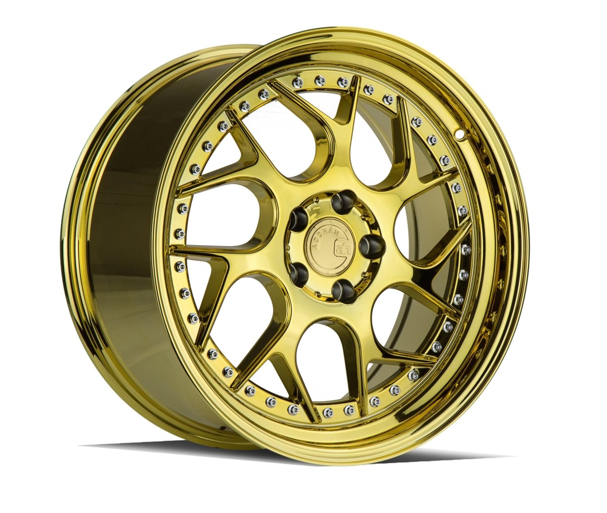 Aodhan DS01 - JDMuscleWheelsAODDS11885510035GBGR18x8.55x100 +35Gloss Black (Gold Rivet)
