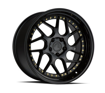 Aodhan DS01 - JDMuscleWheelsAODDS11885510035GBGR18x8.55x100 +35Gloss Black (Gold Rivet)
