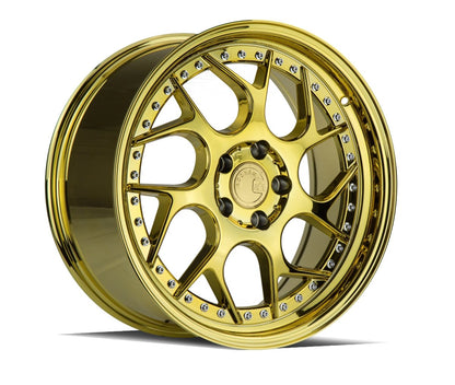 Aodhan DS01 - JDMuscleWheelsAODDS11885510035GBGR18x8.55x100 +35Gloss Black (Gold Rivet)