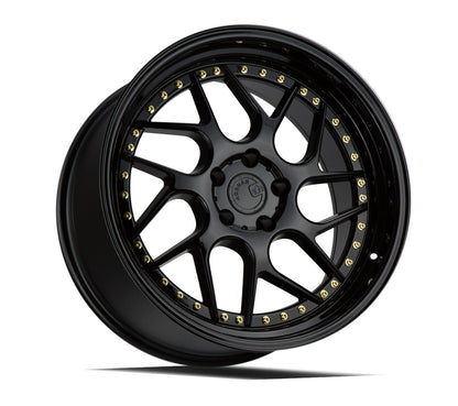 Aodhan DS01 - JDMuscleWheelsAODDS11885510035GBGR18x8.55x100 +35Gloss Black (Gold Rivet)