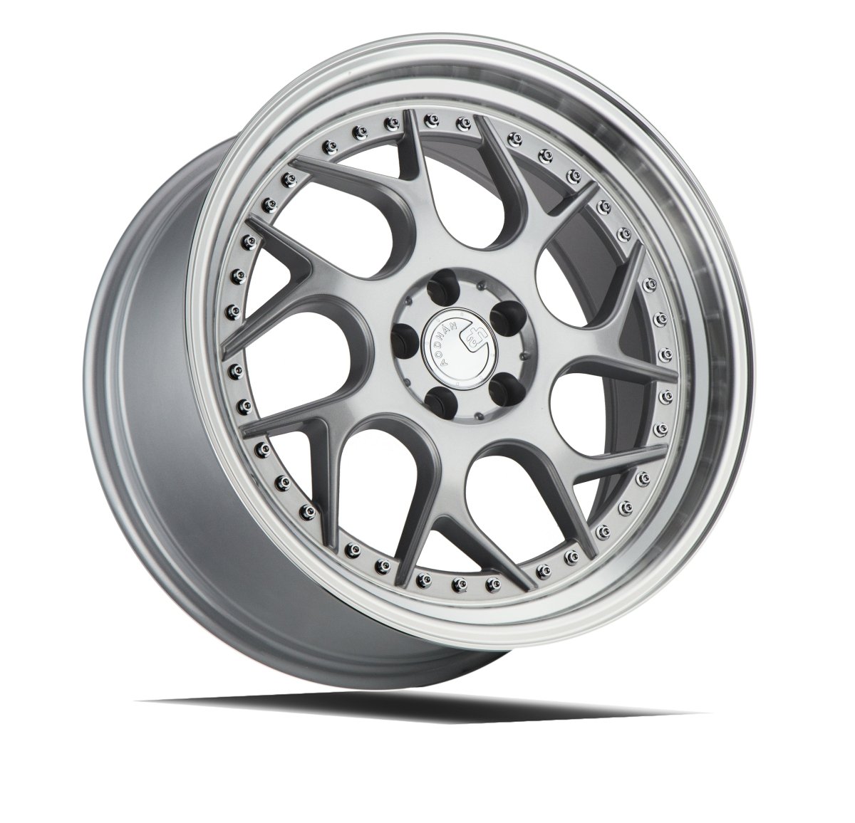 Aodhan DS01 - JDMuscleWheelsAODDS11885510035SML18x8.55x100 +35Silver Machined Lip