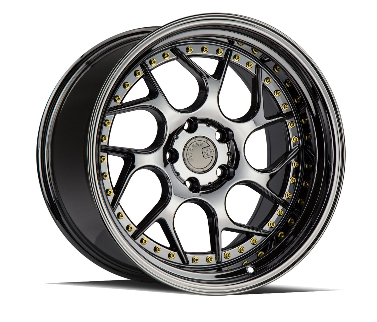 Aodhan DS01 - JDMuscleWheelsAODDS11885510035GBGR18x8.55x100 +35Gloss Black (Gold Rivet)