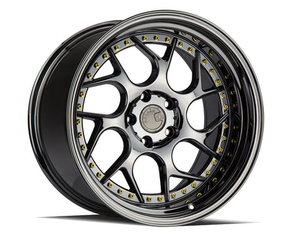 Aodhan DS01 - JDMuscleWheelsAODDS11885510035GBGR18x8.55x100 +35Gloss Black (Gold Rivet)