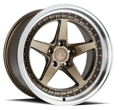 Aodhan DS05 - JDMuscleWheelsAODDS51885510035BR18x8.55x100 +35Bronze w/Machined Lip