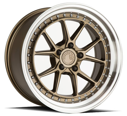Aodhan DS08 - JDMuscleWheelsAODDS81885510035BZ18x8.55x100 +35Bronze w/Machined Lip