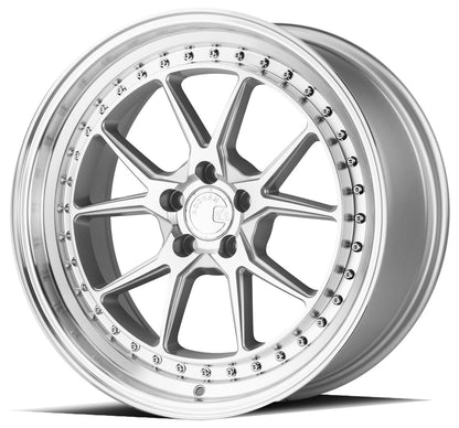 Aodhan DS08 - JDMuscleWheelsAODDS81885510035SMF18x8.55x100 +35Silver w/Machined Face