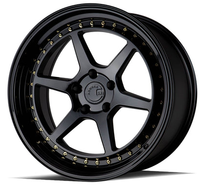 Aodhan DS09 - JDMuscleWheelsAODDS918105511422GB18x10.55x114.3 +22Gloss Black W /Gold Rivets