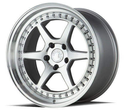 Aodhan DS09 - JDMuscleWheelsAODDS91885510035SMF18x8.55x100 +35Silver w/Machined Face