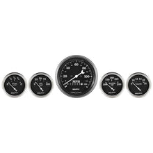 Auto Meter 5 pc. Gauge Kit 3 3/8in & 2 1/16in Electric Speedometer Old Tyme Black Universal | 1740 - JDMuscleMulti Gaugesatm1740