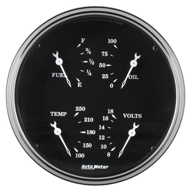Auto Meter Gauge Quad 5in 0E - 90F Electric Old Tyme Black Universal | 1719 - JDMuscleVolt Gaugesatm1719