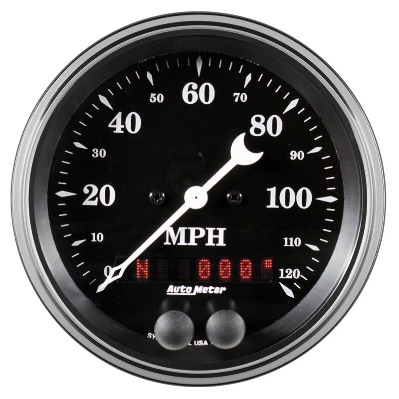 Auto Meter Gauge Speedometer 3 3/8in 120mph GPS Old Tyme Black Universal | 1749 - JDMuscleMulti Gaugesatm1749