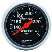 Autometer 2 - 1/16in 120 - 240 Degree F Mechanical Water Temperature Sport - Comp Gauge w/ 12ft Tubing Universal | 3333 - JDMuscleTemperature Gaugesatm3333