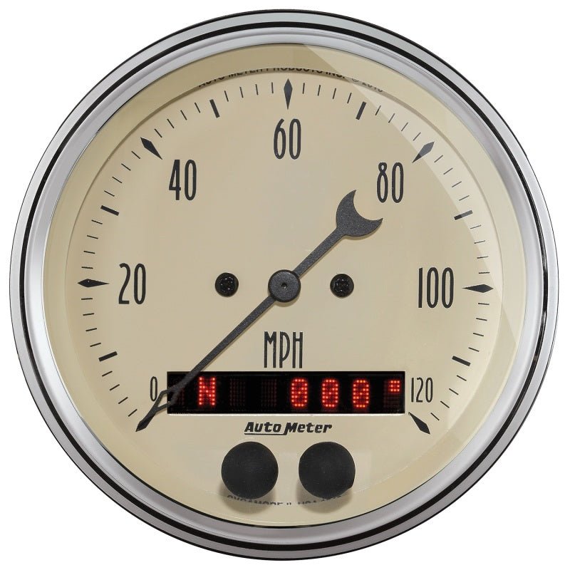 Autometer 3 - 3/8in Antique Beige 120 MPH GPS Speedometer Gauge Universal | 1849 - JDMuscleMulti Gaugesatm1849