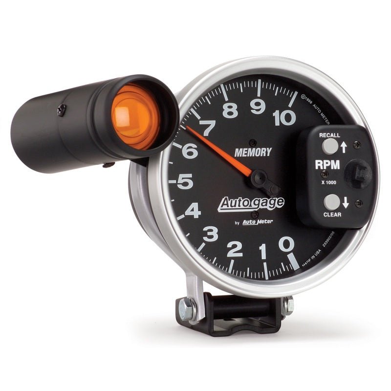 Autometer 5 inch 10K RPM w/ Monster Shift Lite / Memory Pedestal Tachometer Black Universal | 233906 - JDMuscleTachometersatm233906
