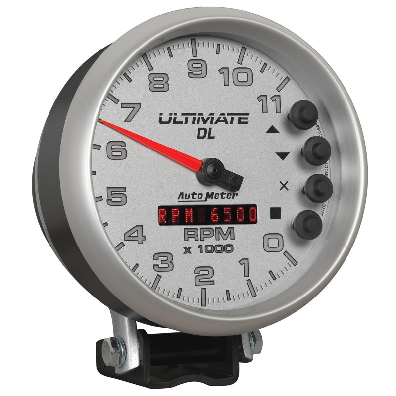 Autometer 5 inch Ultimate DL Playback Tachometer 11000 RPM Silver Universal | 6895 - JDMuscleTachometersatm6895